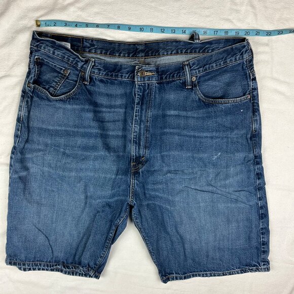 Levi's 569 Jean Shorts Jorts Blue Size 44 Medium Wash Denim High Rise Pockets - Picture 11 of 13
